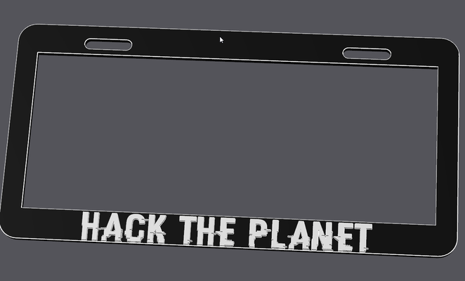 hackear planeta licença prato quadro armação by ddillinger passatempo faça veículos hackers carros filmes hacker 3d print model - Mito3D