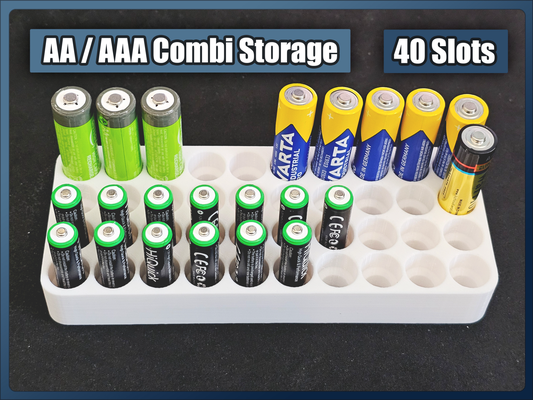 aa aaa battery organizer container storage by au3d tools organizers aabattery aabatteryholder aaabatteryholder aaabattery batterybox batteryholder 3d print model - Mito3D