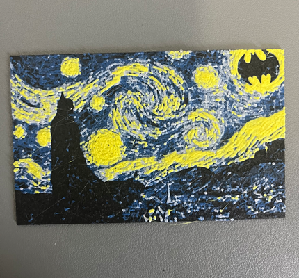 sternenklar nacht batman hutschmiede by 2emme3dlab kunst 2d 3d ar 2024 ams 2 farbe van gogh sternenklare dunkler ritter 3d print model - Mito3D