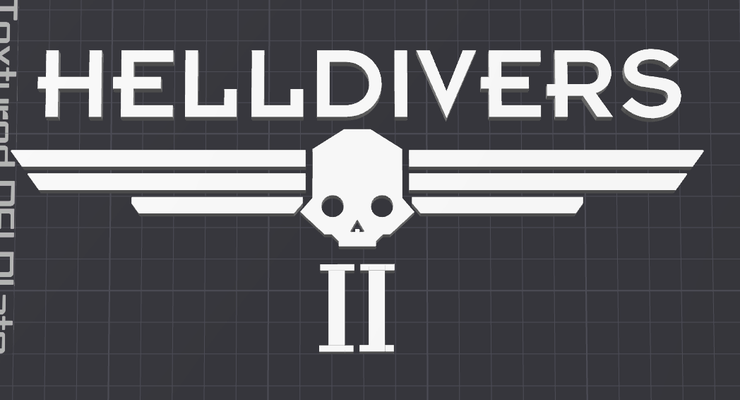 helldiver ii logotipo remixado by gigante arte 2d parede mergulhadores inferno jogos videogames 3d print model - Mito3D