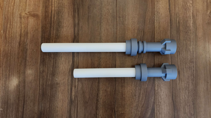 tijolo estilo ahsoka tano sabres luz branco 10 1 escala remixado by fabricando dragões casa decoração estrela guerras ahsokalightsaber sabre exibição parede monte 3d print model - Mito3D