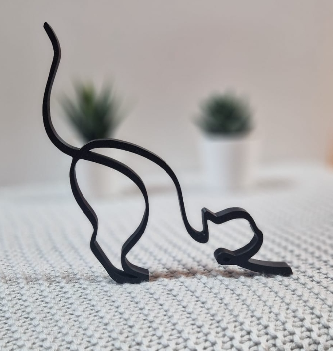 kedi minimalist sanat by julesprint3d ev halkı dekor az lineart minimalizm sevgili yavru aksesuarlar dekoru dekorasyonu 3D print model - Mito3D