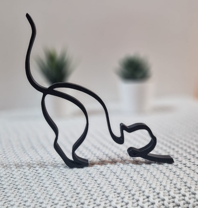 katze minimalistisch kunst by julesprint3d haushalt dekor minimal lineart minimalismus liebhaber kitty zuhause haus zubehör wohnkultur dekoration heimdekorationen 3d print model - Mito3D