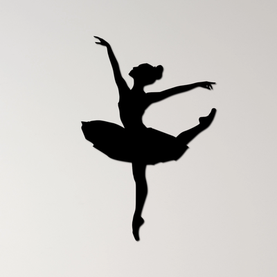 ballerina wall att by ri0m0 art 2d culture discipline stage beautiful fluid balance movement leap artistic tutu poise classic performance elegant dancer silhouette graceful ballet dance 3d print model - Mito3D