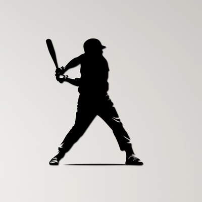 baseball parete arte by ri0m0 2d pastella gli sport silhouette giocatore gioco palla brocca diamante swing atletico lega fuori campo pipistrello squadra azione giocare colpire correre competitivo 3d print model - Mito3D