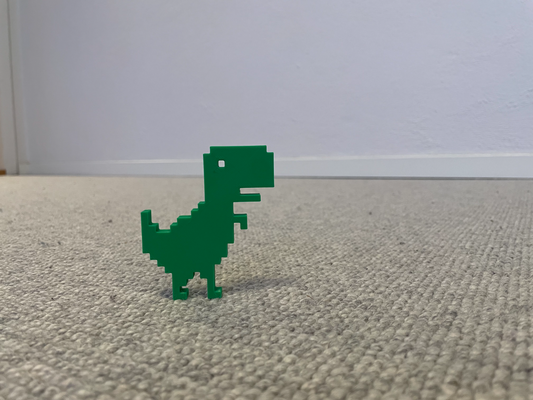 dino chrom spiel by monkcode haushalt dekor voxel dinosaurier spieler spiele grün pixel kunst einfach zahl rex schnell klein 3d print model - Mito3D