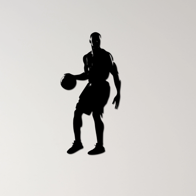 pallacanestro parete arte by ri0m0 2d giocatore gli sport silhouette dribblare atletico cerchi tribunale gioco saltare schiacciare nba squadra guardia concorrenza rimbalzo sparare punto azione fitness 3d print model - Mito3D