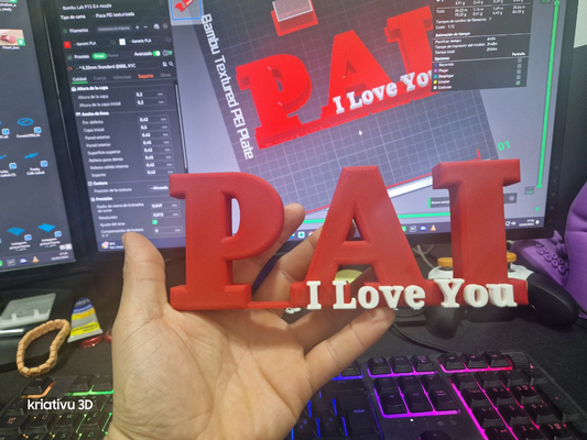 i love dia do pai by kriativu 3d printer test models dos pais father's day father 3d print model - Mito3D