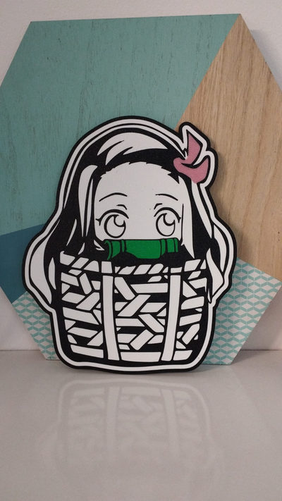 nezuko deamon assassino kimetsu caixa luz by fasiva casa decoração luminária anime demônio 3d print model - Mito3D