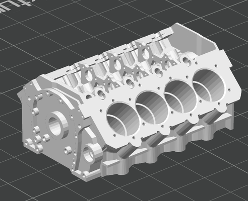 v8 motor bloquear by gato electrocutado arte esculturas fanático modelo bloque 8 cilindro 3d print model - Mito3D