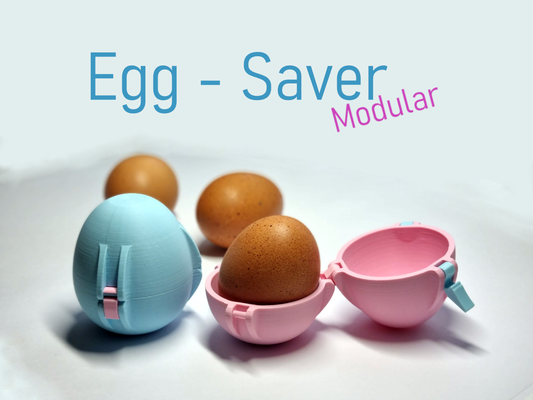 egg - saver modular remixed by printgeggo household house models case container transport easter ostern behaelter travelcase breakfast camping picnic picknick 3d print model - Mito3D