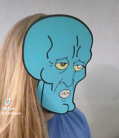 aussehend thaddäus maske by steine requisiten cosplays masken helme spongebob karikatur 3d print model - Mito3D