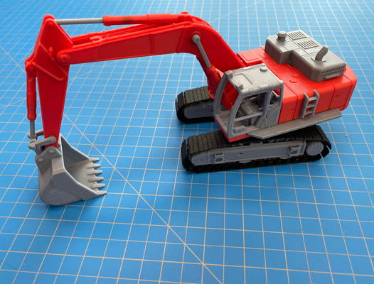 tracciato escavatore by murata industrie giocattoli giochi scavatrice articolato modello scala costruzione macchina giocattolo ingegneria gatto bruco deere 3d print model - Mito3D