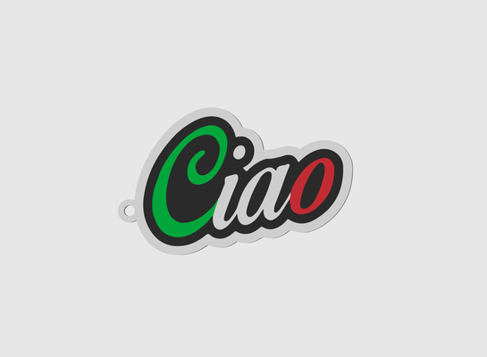 portachiavi ciao italiano linguaggio by jonnycena3dart utensili porta chiave italia 3d print model - Mito3D