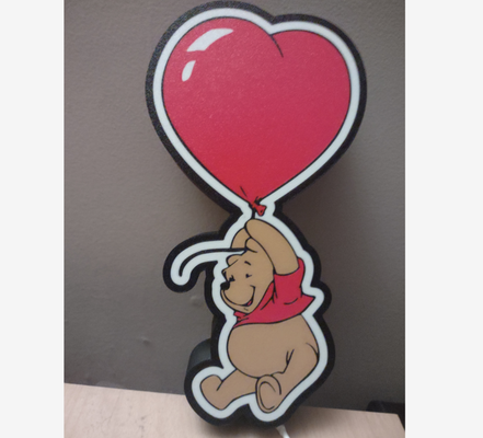 pooh orso cuore lightbox by panini appiccicosi arte segni loghi san valentino 3d print model - Mito3D