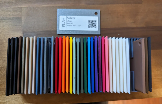 filament sample swatch box by sneaker 3d printer accessories card label 3d print model - Mito3D