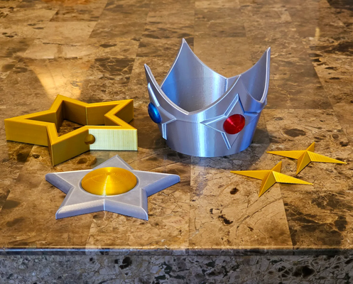 rosalina cosplay coroa joalheria conjunto by projetado adereços cosplays traje nintendo mario 3d print model - Mito3D