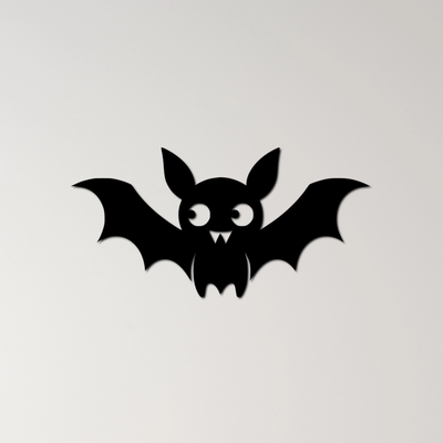 pipistrello parete arte by ri0m0 2d halloween spaventoso silhouette notte volare raccapricciante ali buio ottobre inquietante gotico vampiro misterioso notturno volo paura orrore infestare 3d print model - Mito3D