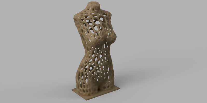 mulher tronco corpo voronoi estilo by porlock arte esculturas escultura 3d print model - Mito3D