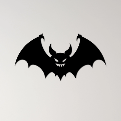 pipistrello parete arte by ri0m0 2d infestare orrore paura volo notturno misterioso vampiro gotico inquietante ottobre buio spaventoso ali raccapricciante volare notte halloween silhouette 3d print model - Mito3D