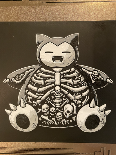 snorlax pokémon komisch mauer kunst 2d halloween by 3d druckt woche hutschmiede spiel zimmer film arkade 2024 zombie dumm nintendo video höhle schalter game boy 3d print model - Mito3D