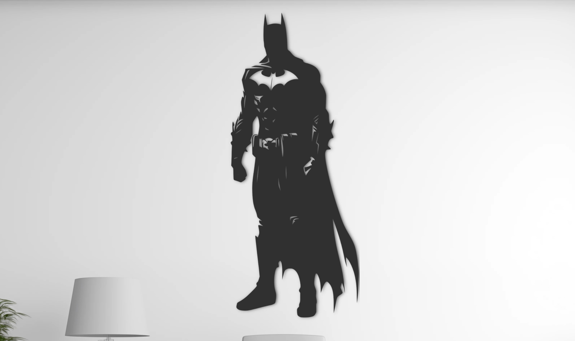 batman parete arte by ri0m0 2d eroe vigilante silhouette gotham buio cavaliere comico supereroe maschera mantello protettore giustizia pipistrello mistero notte impavido forte custode leggenda crimefighter 3D print model - Mito3D