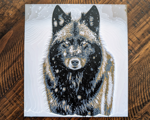 inverno lobo by bhling generativo 3d modelo forja chapéus litofano cão preto sombrio matiz 2d impressão cenário arte parede 2dwallart 3d print model - Mito3D