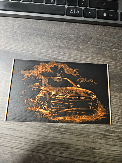 audi flame hueforge by loony generative 3d model & lithophane hue forge 3d print model - Mito3D