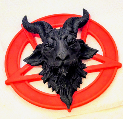 pentagramm kühlschrank magnet by frz3d druckt haushalt dekor satan ziege baphomet 3d print model - Mito3D