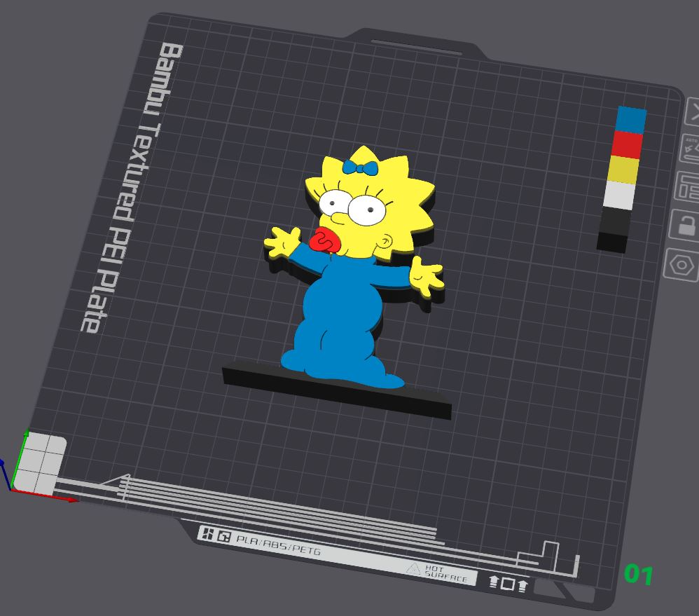 maggie simpson tabela ficar pé by 5kyrunn3r arte esculturas simpsons homer bart lisa marge morrer ams pronto logotipo placa springfield 3D print model - Mito3D