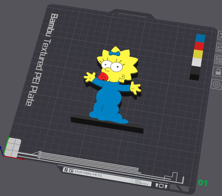 maggie simpson table stand by 5kyrunn3r art sculptures simpsons homer bart lisa marge die ams ready logo sign springfield 3d print model - Mito3D