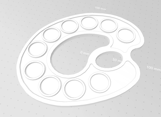 pintura paleta by taplab educação modelos pintura óleo têmpera 3d print model - Mito3D