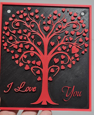 herzen baum klein mauer bild liebe by marsch kunst 2d herz valentinstag 3d print model - Mito3D