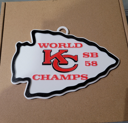 kansas city chiefs world champs w loop 3d logo 180mm series by mercadogarzas hobby & diy sport outdoors superbowl chain nfl sb58 58 3d print model - Mito3D