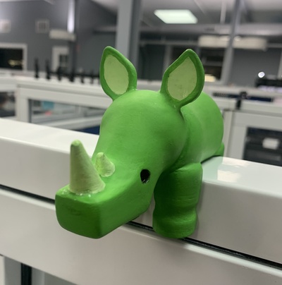 rhino cubicle coat hanger remixed by jdalycache household office coathook coathanger 3d print model - Mito3D