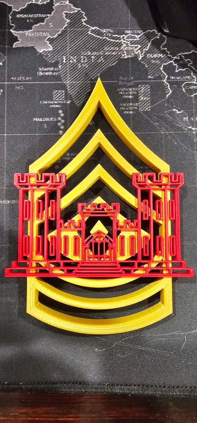 army engineer 1sg rank castle by cybrabbit art coin & badges military 3d print model - Mito3D