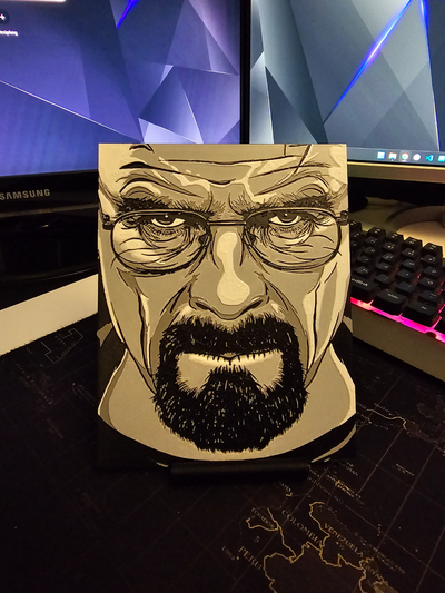 walter blanc rupture mauvais forge chapeaux by think3d génératif 3d modèle lithophane tv film séries netflix breaking bad temps white 3d print model - Mito3D