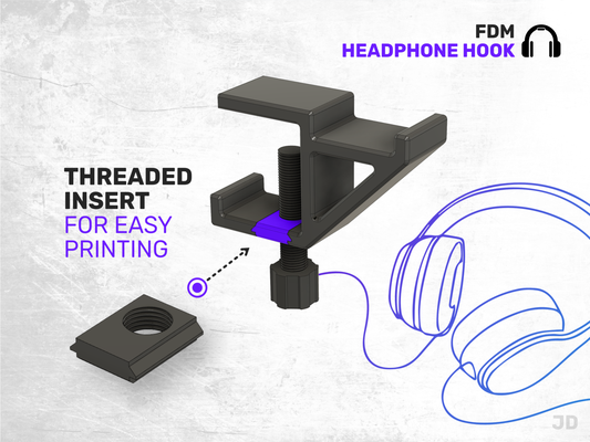 fdm kulaklık kanca by jdjdjd araçlar gadget'lar masa müzik sıra masaüstü askı oyun oyunlar prodüksiyonu stüdyo kolay modern ses kelepçe cıvata aksesuarlar i̇ş parçacığı eklemek fdmprinting kuvvetli optimize edilmiş tutucu 3d print model - Mito3D