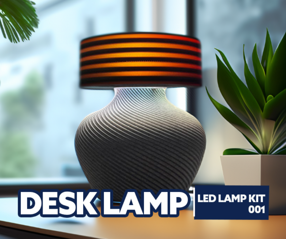 designer schreibtisch lampe by asche ninja atom haushalt dekor led bambu kit 001 vase kunst zubehör zubehörteil licht 3D print model - Mito3D