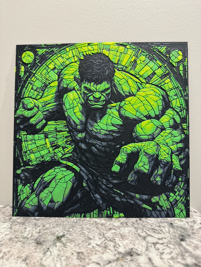 hulk befleckt glas hutschmiede by kanadisch spieler generativ 3d modell lithophan wunder smash kunst stärkster rächer 3d print model - Mito3D