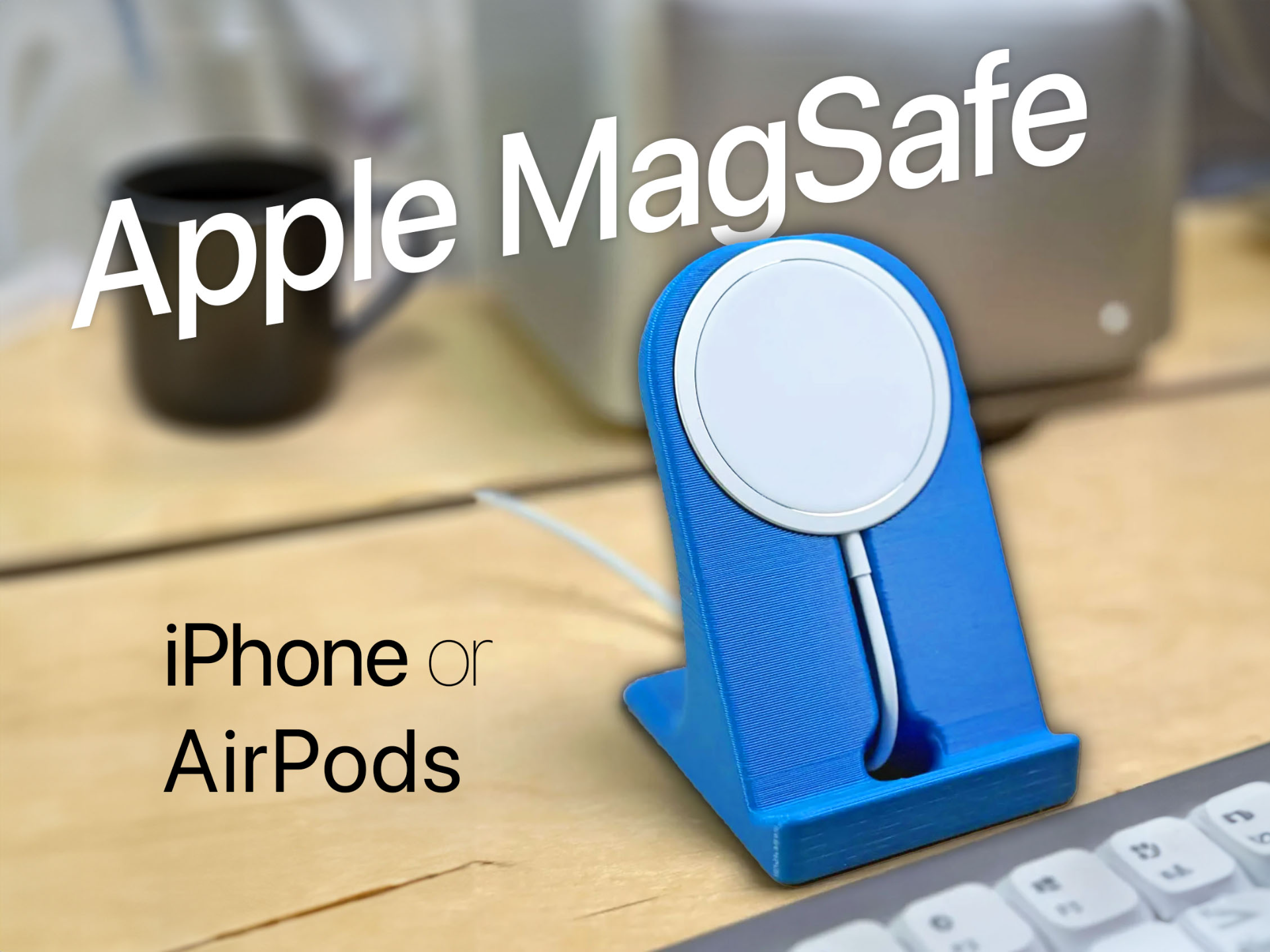 magsafe iphone airpod ayakta durmak by pdx cnc araçlar gadget'lar tpu şarj cihazı pla elma 3D print model - Mito3D