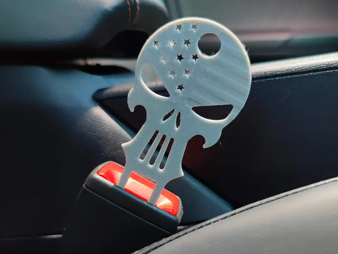 punisher seatbelt silencer by petertran3 tools gadgets seat belt keychain 3D print model - Mito3D