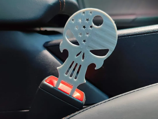 punisher seatbelt silencer by petertran3 tools gadgets seat belt keychain 3d print model - Mito3D