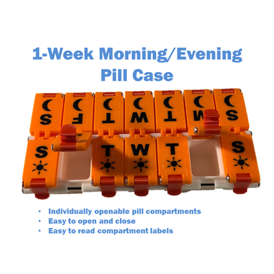 1-week morning evening pill case by rowiac household house models box organizer weekly daily meds pills medecine prescriptions 3d print model - Mito3D