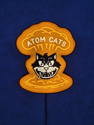 fallen atom katzen fraktion logo by nostalgische drucke kunst 2d 3d print model - Mito3D