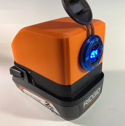 ridgid 18v battery usb power bank remixed by rowiac hobby & diy electronics adapter aeg 3d print model - Mito3D