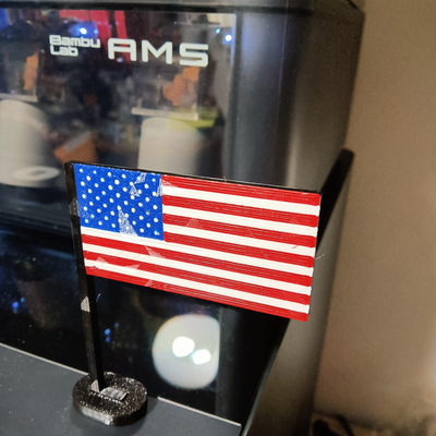 usa flag plug - p1s p1p p1 bandiera by askenar 3d printer accessories 3d print model - Mito3D