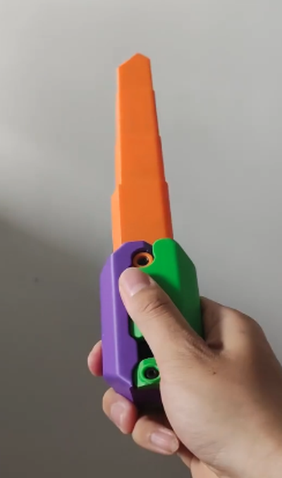 edc telescopico gravità agitarsi coltello spada by chris pavlidis giocattoli giochi giocattolo ravanello carota fidget toy ingranaggio toggle telescopio campo carote carta moneta contenitore 3d print model - Mito3D