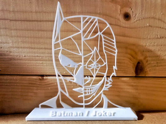 geometrik poli batman joker hayran sanat dekor by b engineer heykeller dc çizgi roman süper kahraman fanart 3d heykel duvar dekorasyon 3d print model - Mito3D