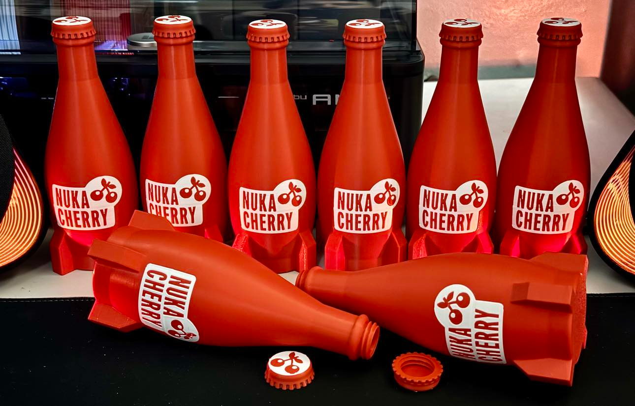 v2 fallout nuka cola cherry ams bottle cap by faran3d props & cosplays 3 4 76 vegas nukacola nukacherry nukacolaquantum 3D print model - Mito3D